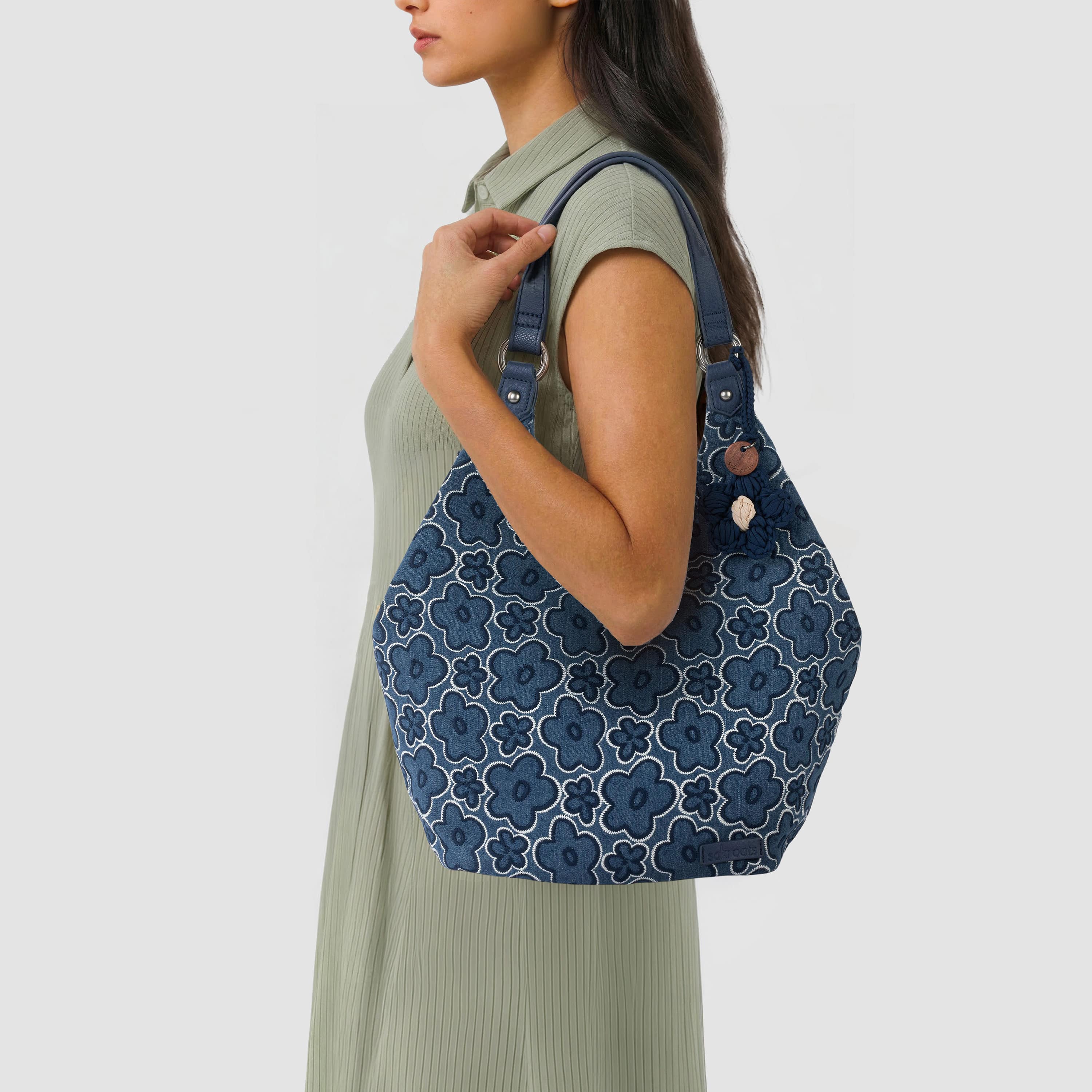 Sakroots Roma Shopper - Denim - Denim Retro Flower