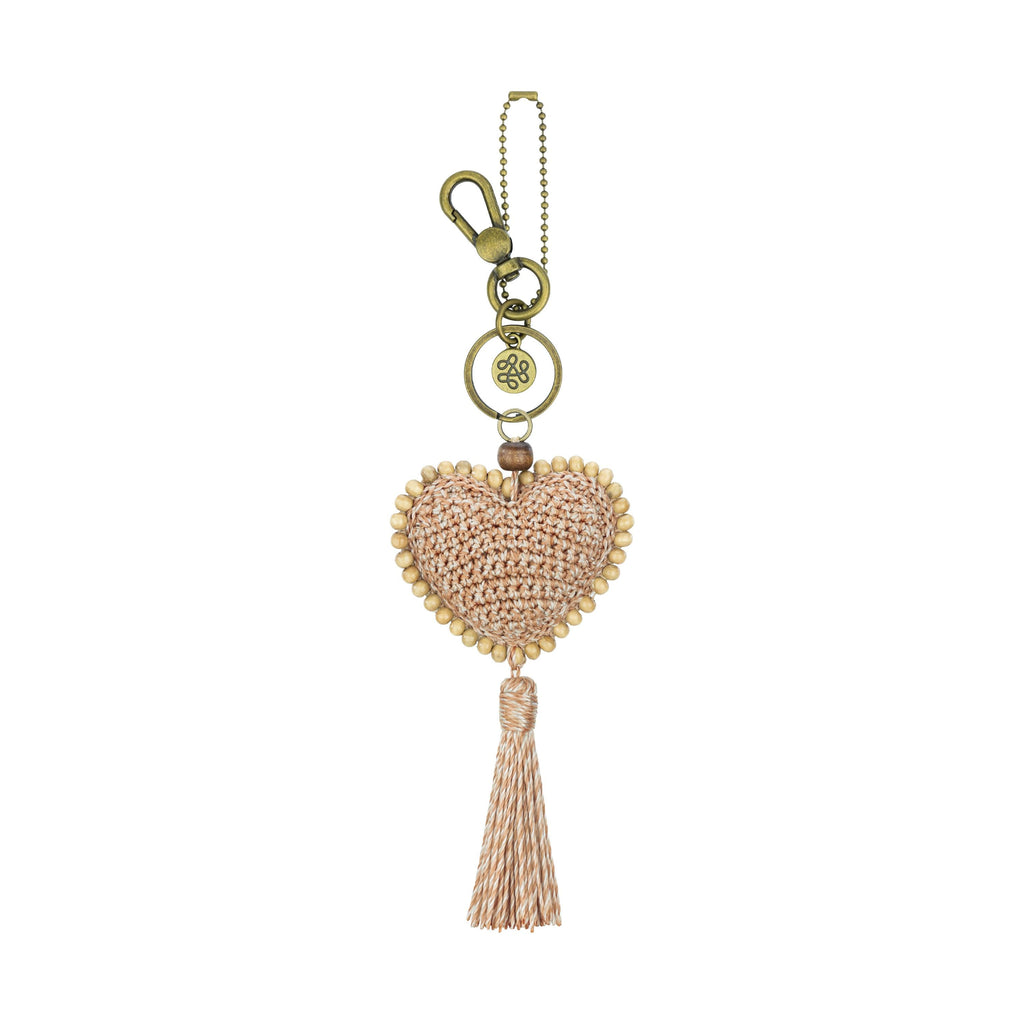The Sak Yarnicharmz Dangle - Hand Crochet - Bamboo Static Tonal Heart