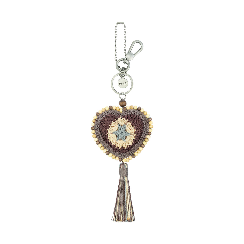 The Sak Yarnicharmz Dangle - Hand Crochet - Mushroom Patch Heart