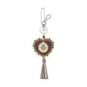 Yarnicharmz Dangle - Hand Crochet - Mushroom Patch Heart
