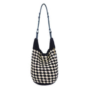Los Feliz 120 Hobo - Hand Crochet - Black Ecru Shell