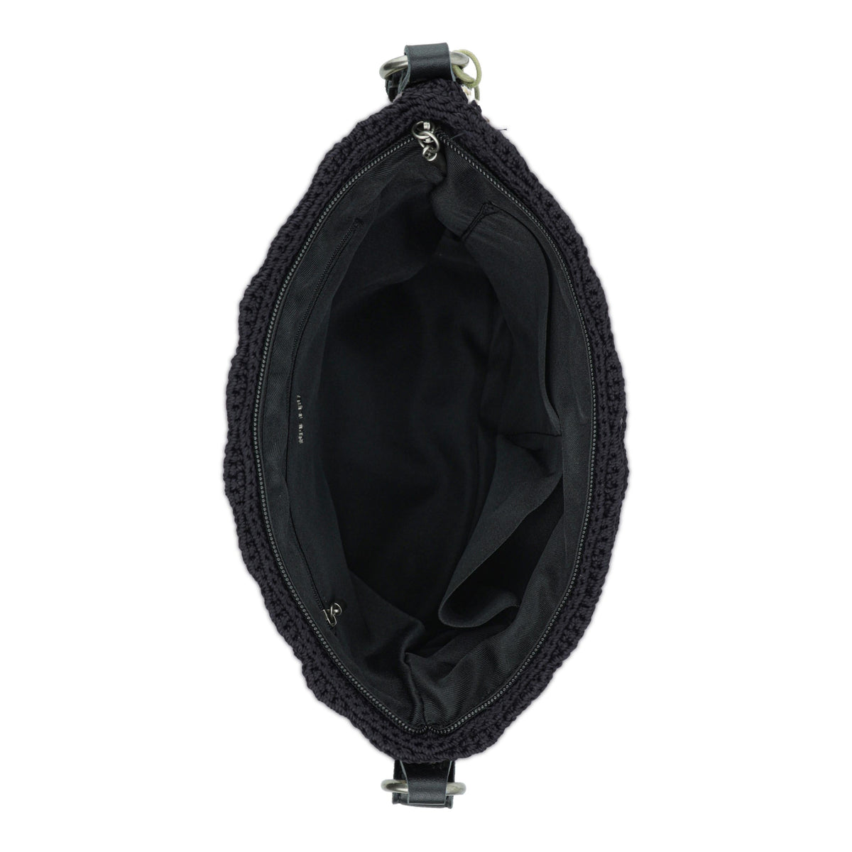 The Sak Melrose Crossbody - Hand Crochet - Black Ecru Shell