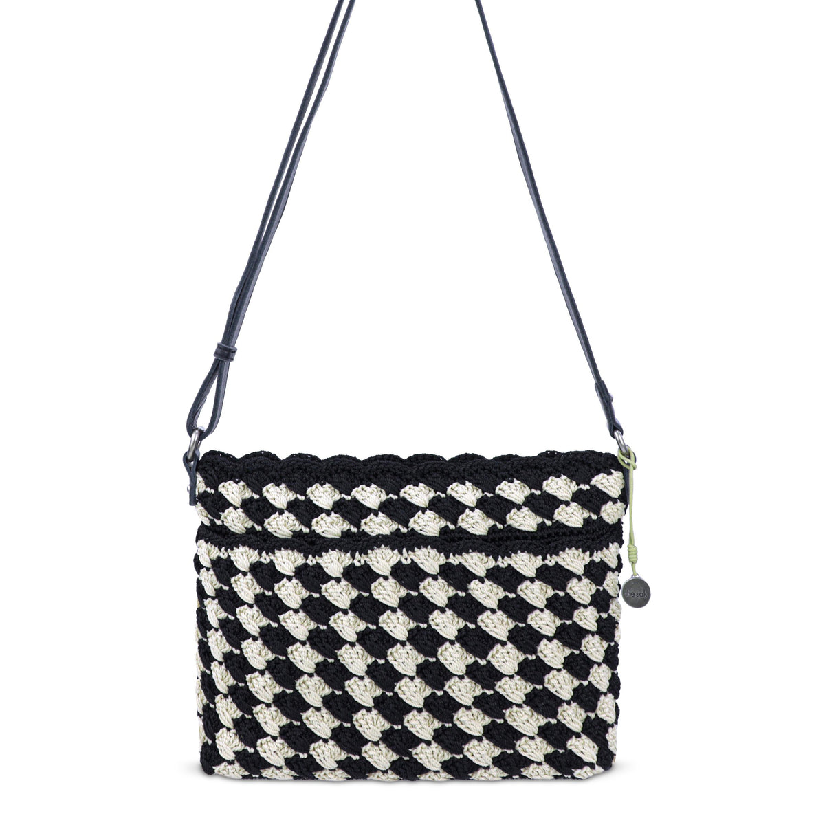 The Sak Melrose Crossbody - Hand Crochet - Black Ecru Shell