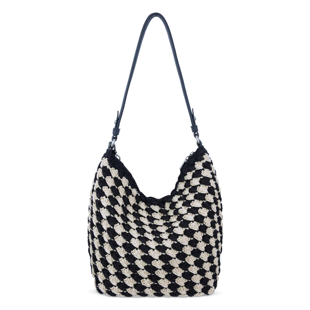 The Sak Sequoia Hobo - Hand Crochet - Black Ecru Shell