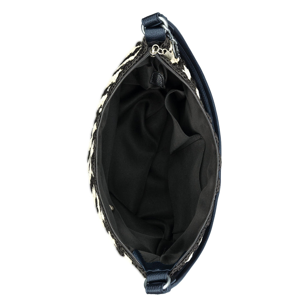 The Sak Sequoia Hobo - Hand Crochet - Black Ecru Shell