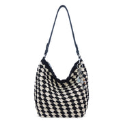 Sequoia Hobo - Hand Crochet - Black Ecru Shell