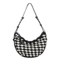 The Sak Tess Shoulder Bag - Hand Crochet - Black Ecru Shell