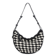 Tess Shoulder Bag - Hand Crochet - Black Ecru Shell