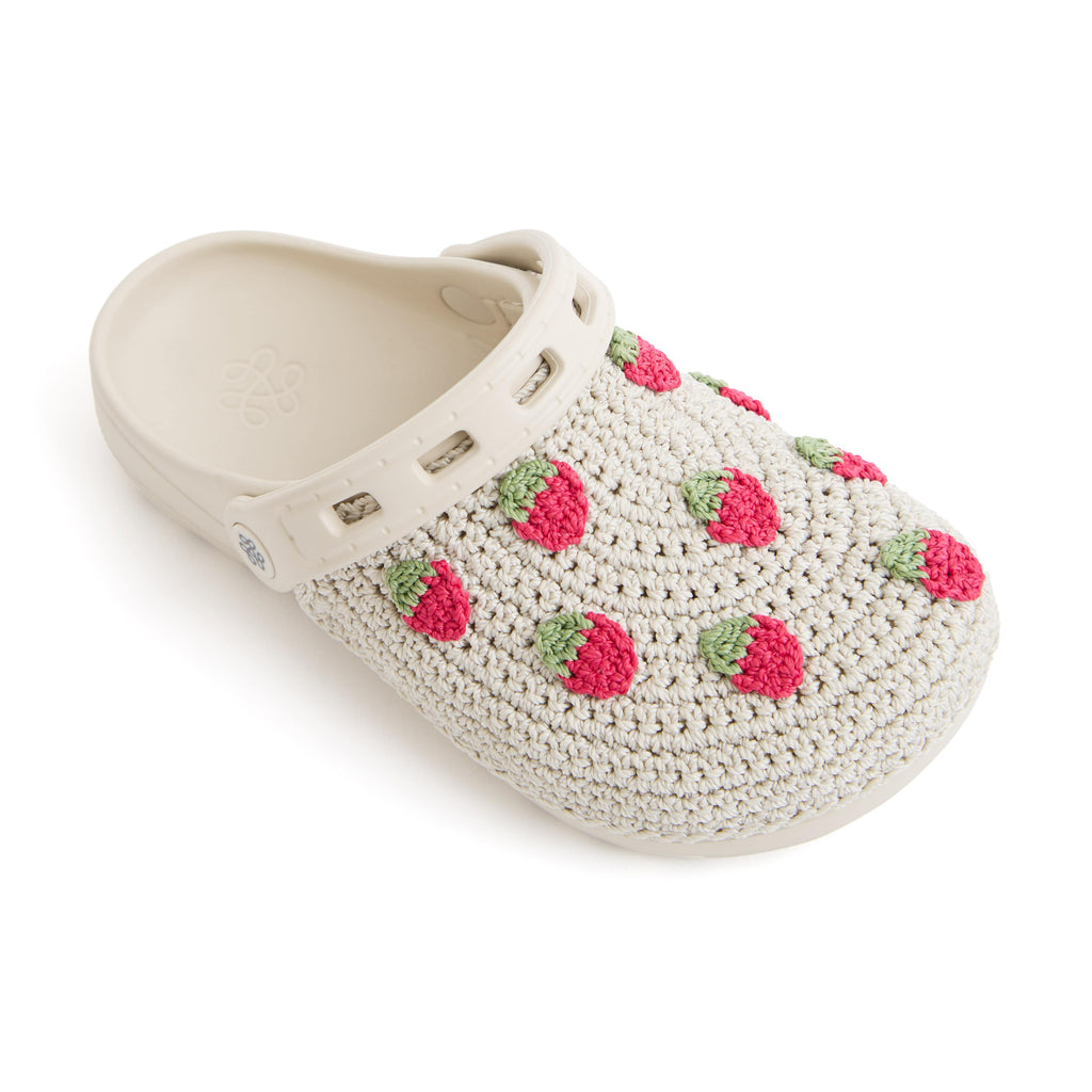 The Sak Bolo Eva Clog - Hand Crochet - Natural Strawberries