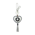 The Sak Yarnicharmz Dangle - Hand Crochet - Black Sparkle Patch Heart