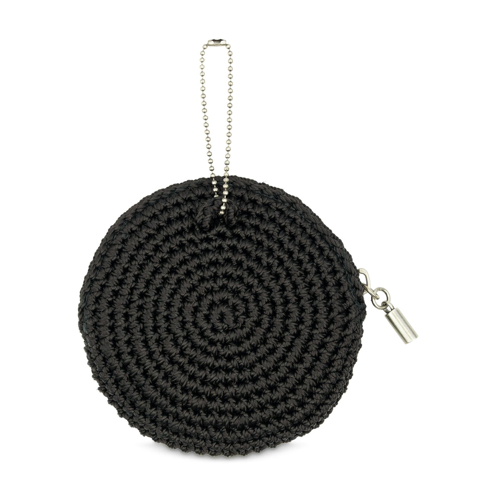The Sak Circle Coin Pouch - Hand Crochet - Black Pyrite Star