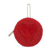 Circle Coin Pouch - Hand Crochet - Scarlet Heart
