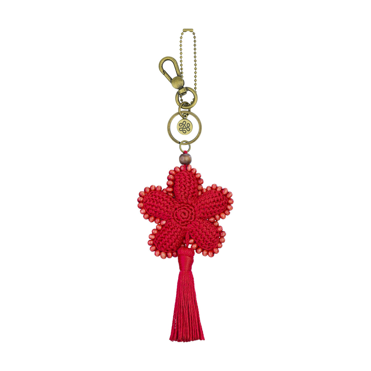 The Sak Yarnicharmz Dangle - Hand Crochet - Scarlet Flower