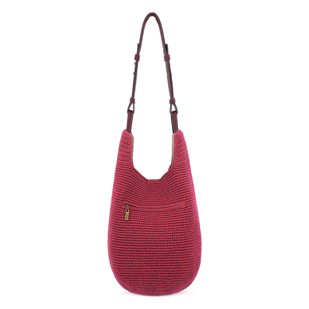 The Sak Los Feliz 120 Hobo - Hand Crochet - Black Cherry Static