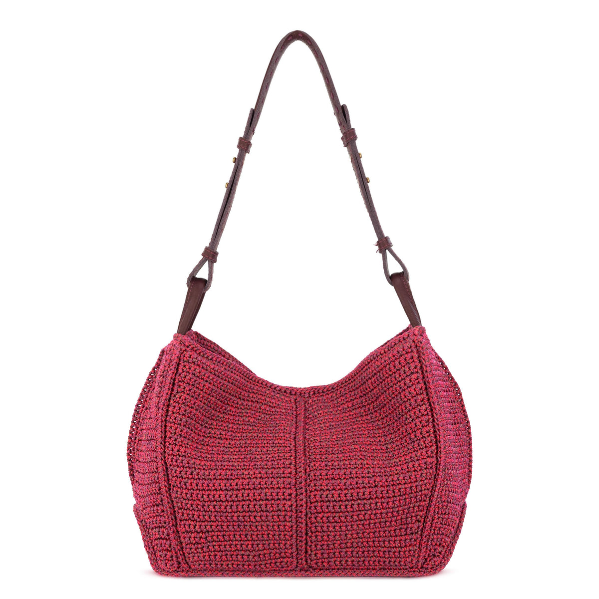 The Sak Los Feliz Hobo - Hand Crochet - Black Cherry Static