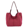 The Sak Los Feliz Large Tote - Hand Crochet - Black Cherry Static
