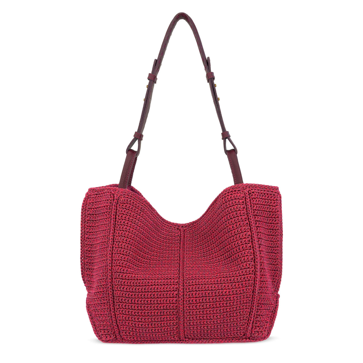 The Sak Los Feliz Medium Tote - Hand Crochet - Black Cherry Static