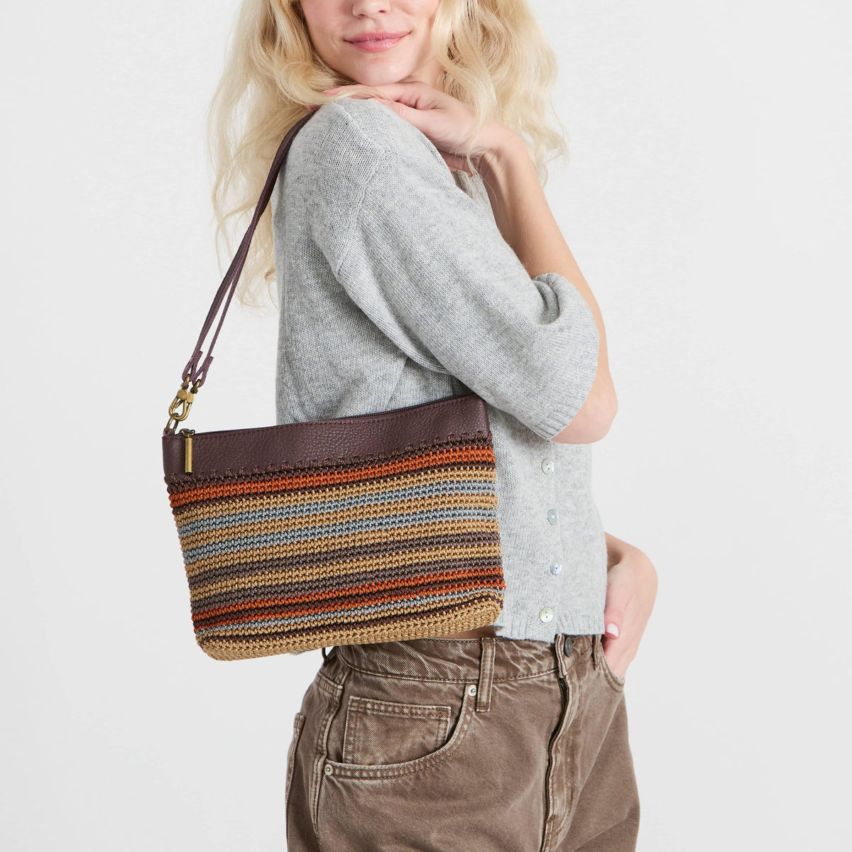 The Sak Lumi Crossbody - Hand Crochet - Harvest Stripe