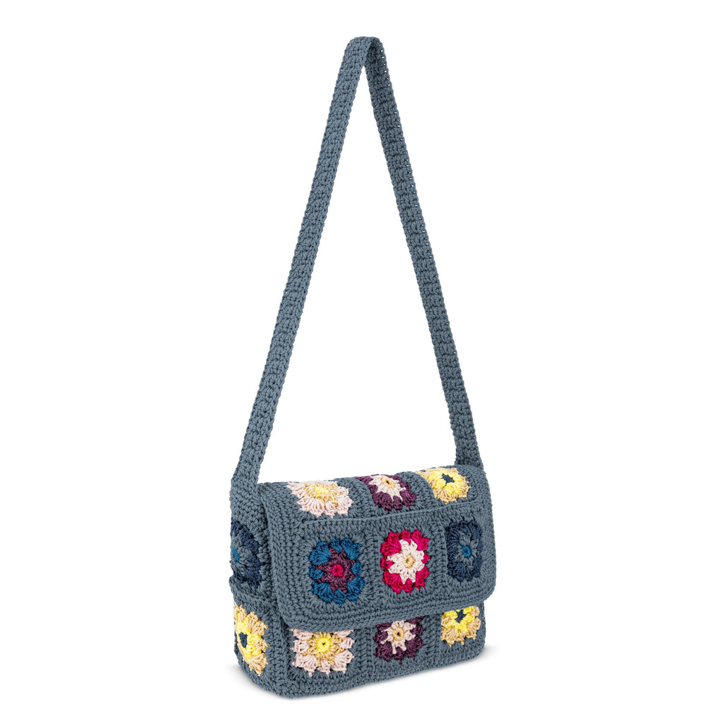 The Sak Marlow Flap Shoulder Bag - Hand Crochet - Maritime Multi Patch