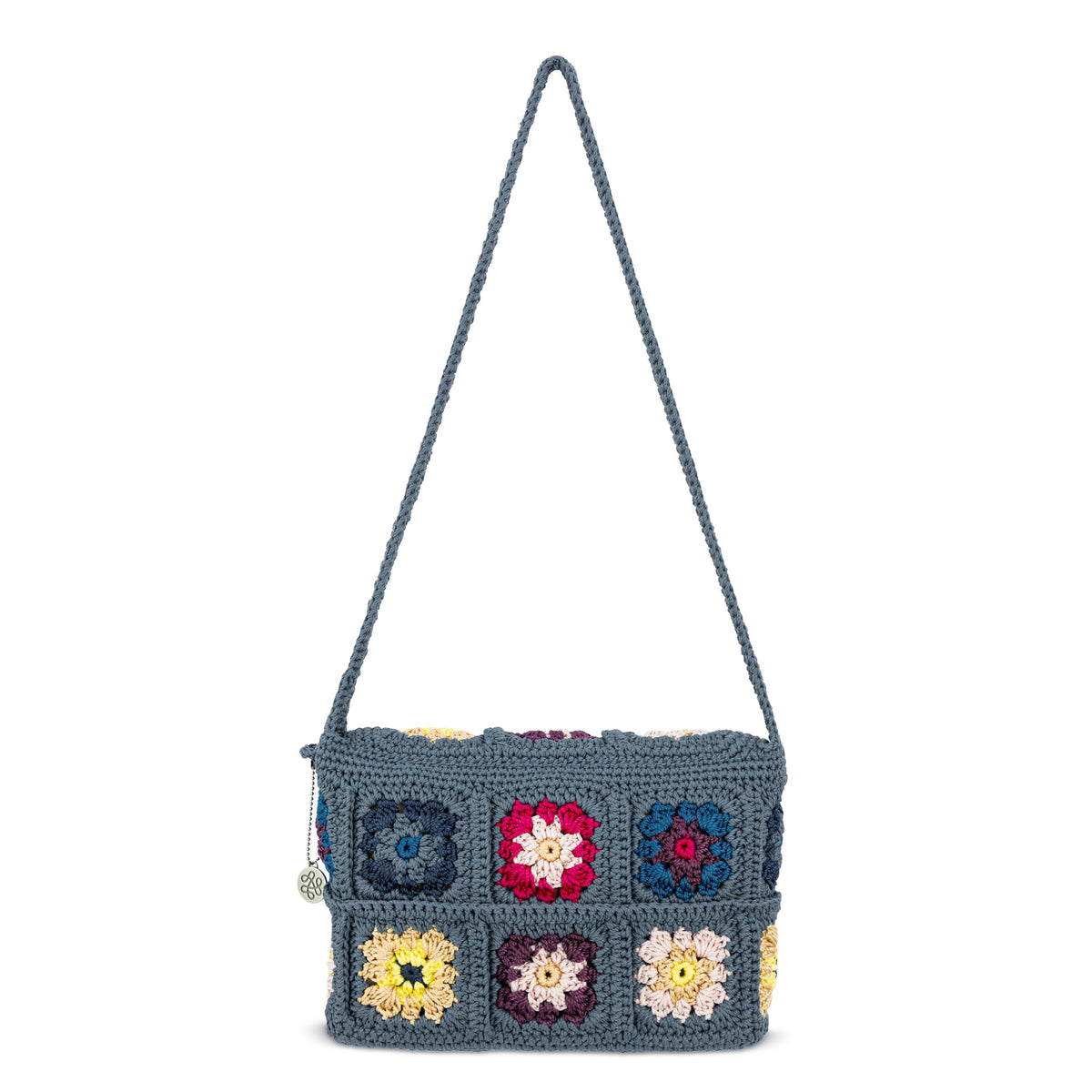 The Sak Marlow Flap Shoulder Bag - Hand Crochet - Maritime Multi Patch