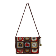 Marlow Flap Shoulder Bag - Hand Crochet - Walnut Patch
