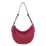 Tess Shoulder Bag - Hand Crochet - Black Cherry Static