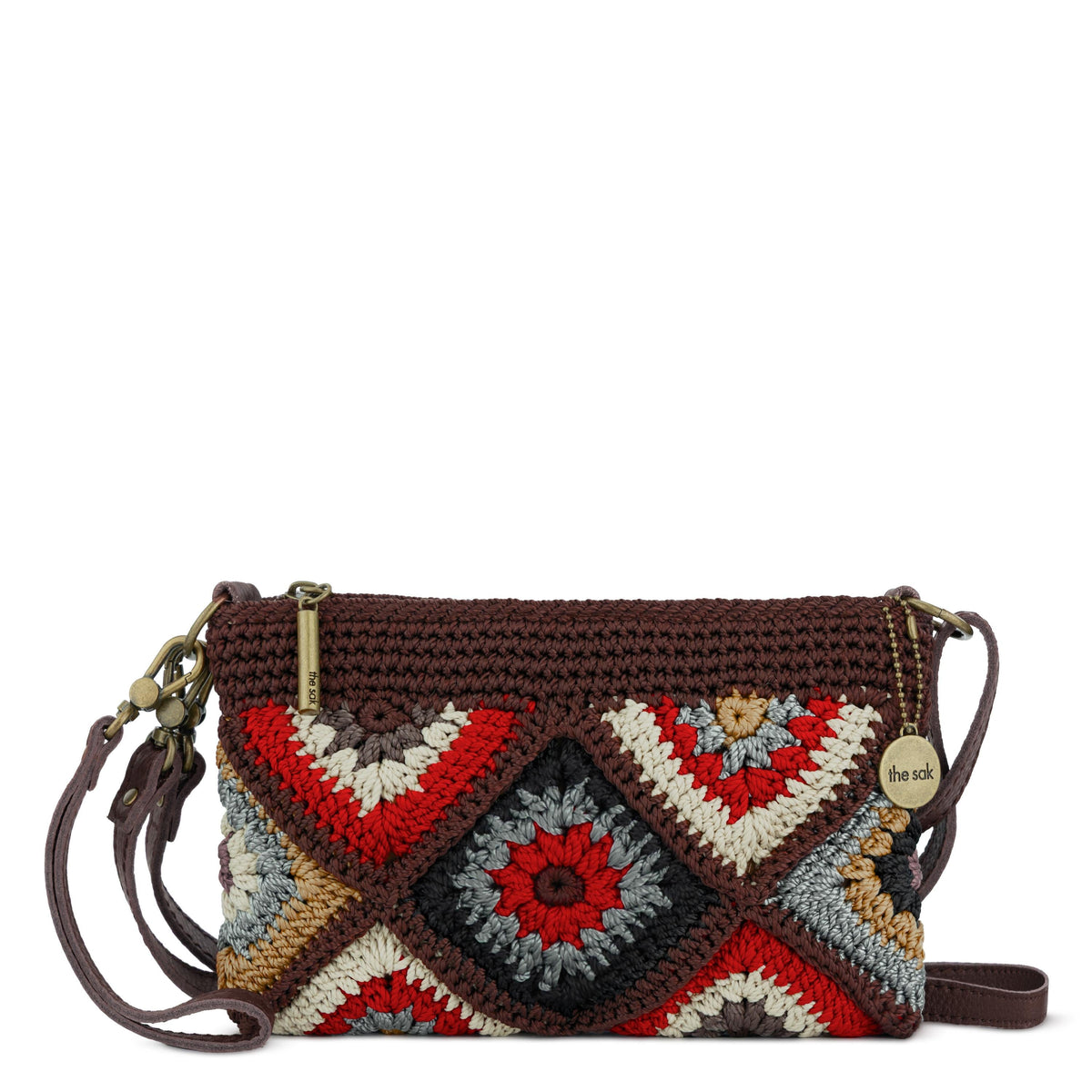 The Sak Vita Convertible Wristlet - Hand Crochet - Walnut Patch