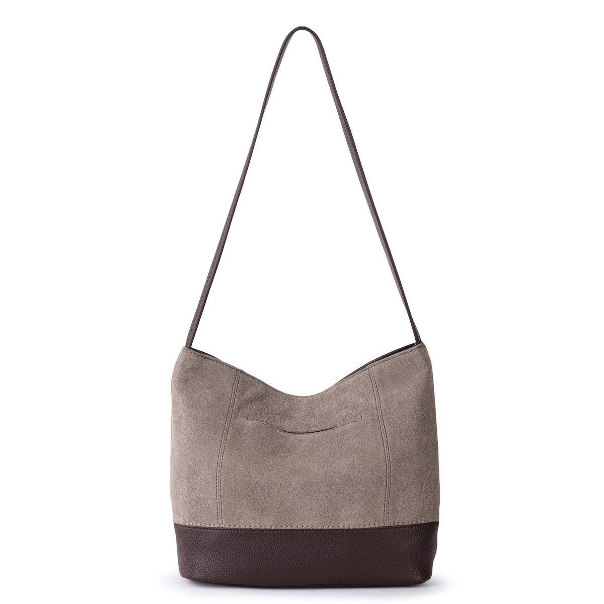 The Sak De Young Hobo - Leather - Mushroom Suede Block