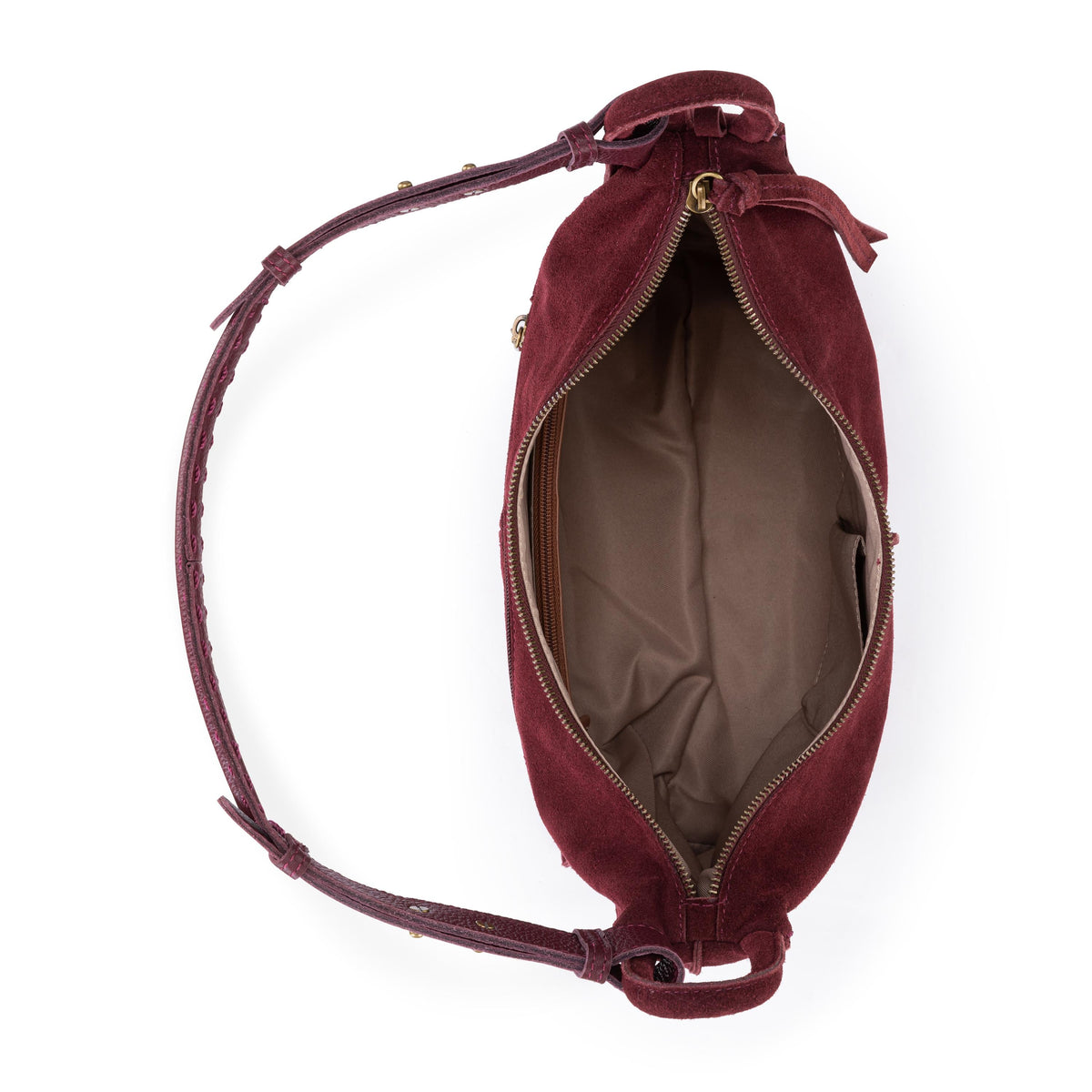 The Sak Los Feliz Bucket Hobo - Leather - Black Cherry Suede