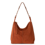 Los Feliz Bucket Hobo - Leather - Persimmon Suede