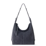 Los Feliz Bucket Hobo - Leather - Storm Grey Suede