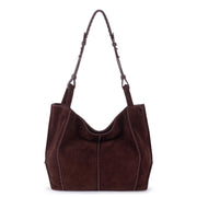 Los Feliz Medium Tote - Leather - Mahogany Suede