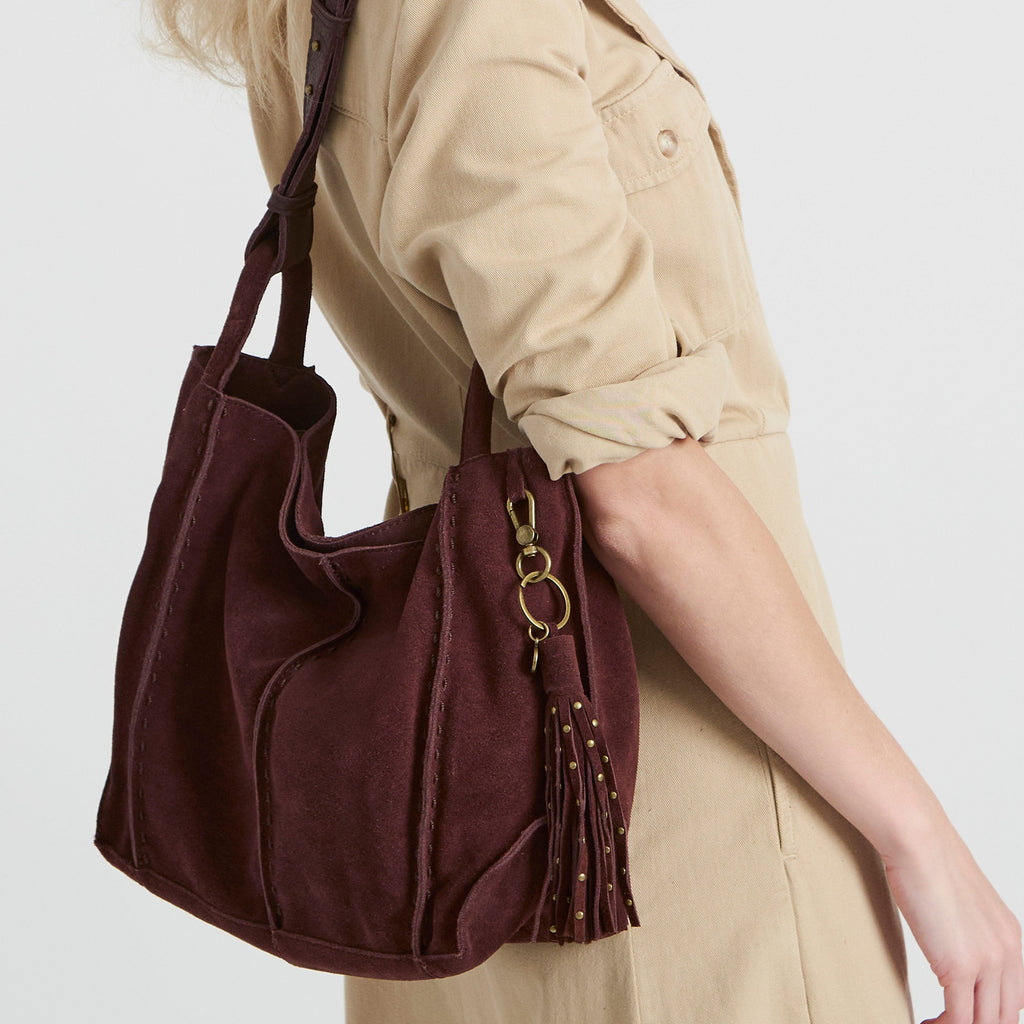 The Sak Los Feliz Medium Tote - Leather - Mahogany Suede