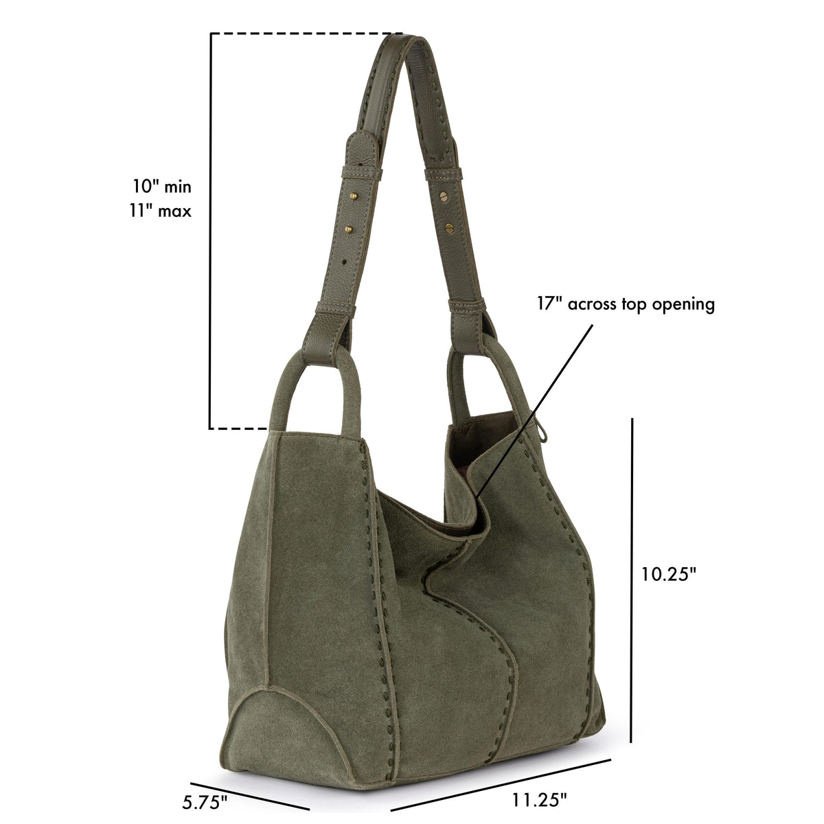 The Sak Los Feliz Medium Tote - Leather - Moss Suede