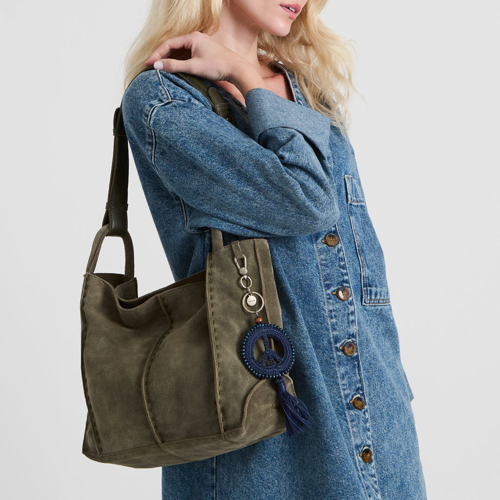 The Sak Los Feliz Medium Tote - Leather - Moss Suede