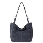 Los Feliz Medium Tote - Leather - Storm Grey Suede