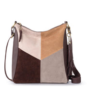 Lucia Crossbody - Leather - Mahogany Suede Block