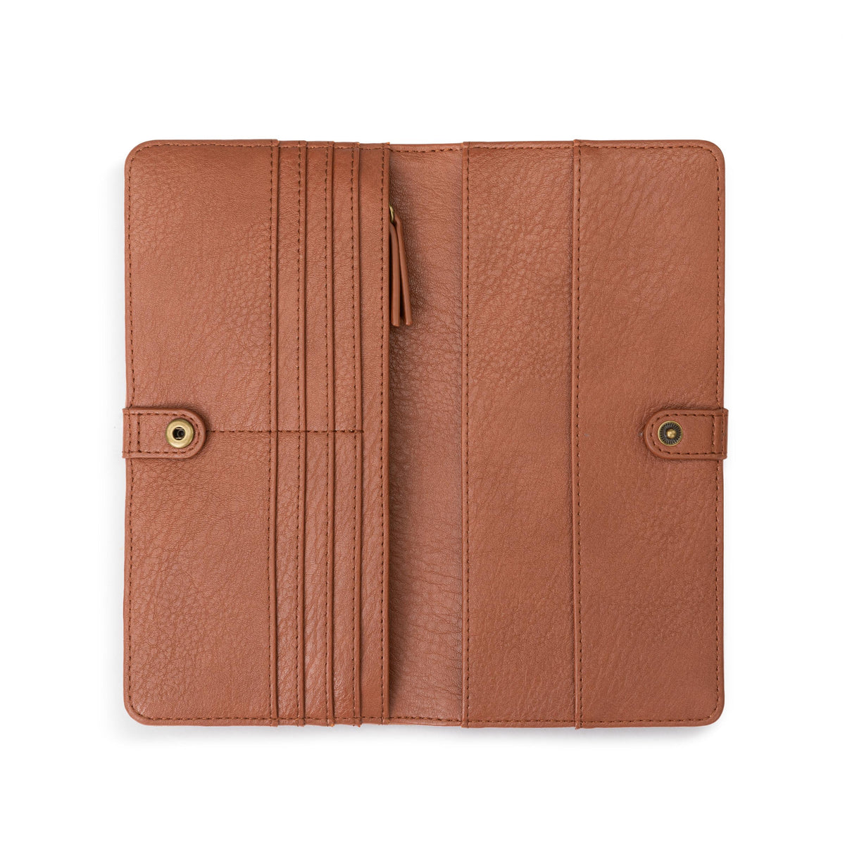 The Sak Mira Large Wallet - Leather - Tobacco Floral Embossed
