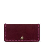 Mira Large Wallet - Leather - Black Cherry Suede