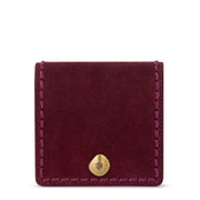 Mira Small Wallet - Leather - Black Cherry Suede