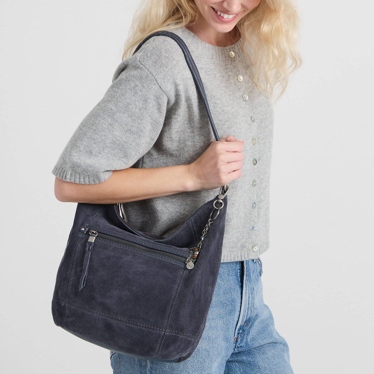 The Sak Sequoia Hobo - Leather - Storm Grey Suede