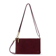 Vita Convertible Wristlet - Leather - Black Cherry Suede
