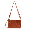 The Sak Vita Convertible Wristlet - Leather - Persimmon Suede Gold Stud
