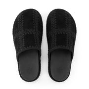 Bryn Platform Clog - Leather - Black Suede Patch