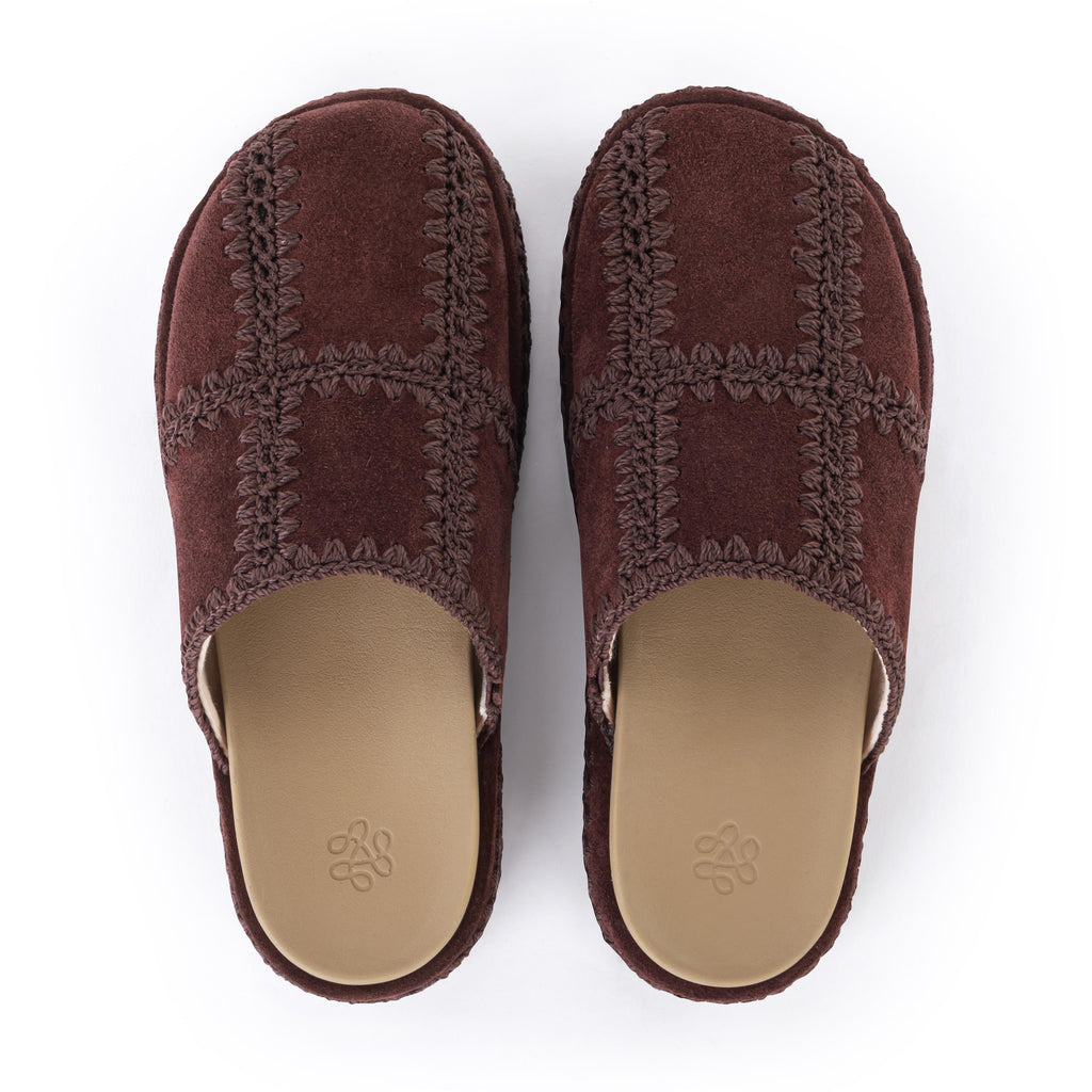 The Sak Bryn Platform Clog - Leather - Mahogany Suede Patch