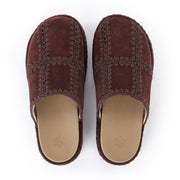 Bryn Platform Clog - Leather - Mahogany Suede Patch