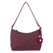 Banyan Hobo - EcoTwill - Black Cherry Flower Blossom Quilted