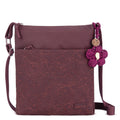 Sakroots Banyan Basic Crossbody - EcoTwill - Black Cherry Flower Blossom Quilted
