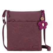 Banyan Basic Crossbody - EcoTwill - Black Cherry Flower Blossom Quilted