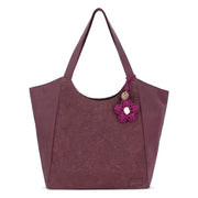 Roma Large Tote - EcoTwill - Black Cherry Flower Blossom Quilted